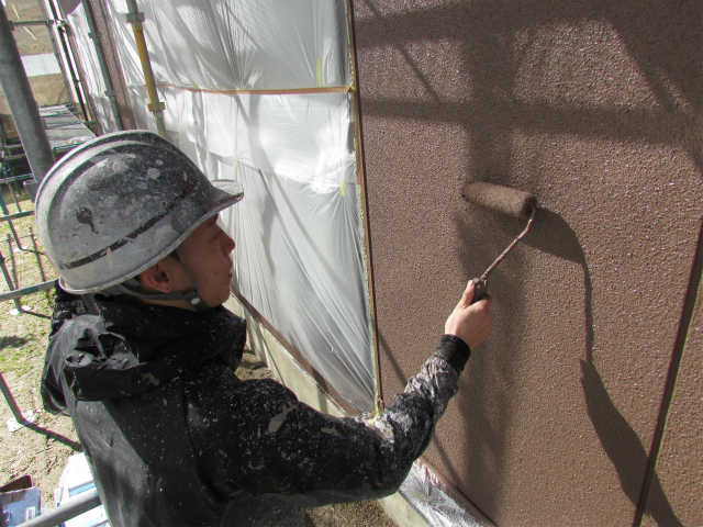 岡山市南区 A様邸　外壁及び屋根塗り替え工事施工中