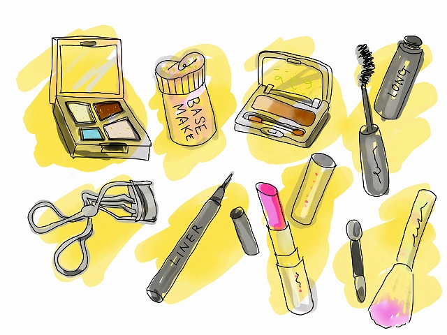 メイク道具のイラスト