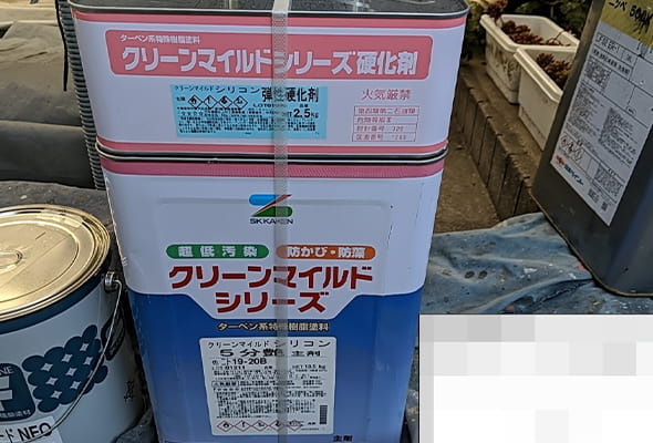 シリコン塗料　クリーンマイルドシリコンの塗料缶