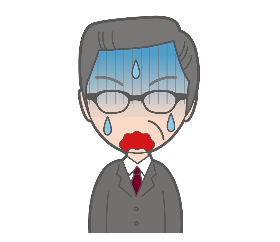 焦っている訪問営業のイラスト