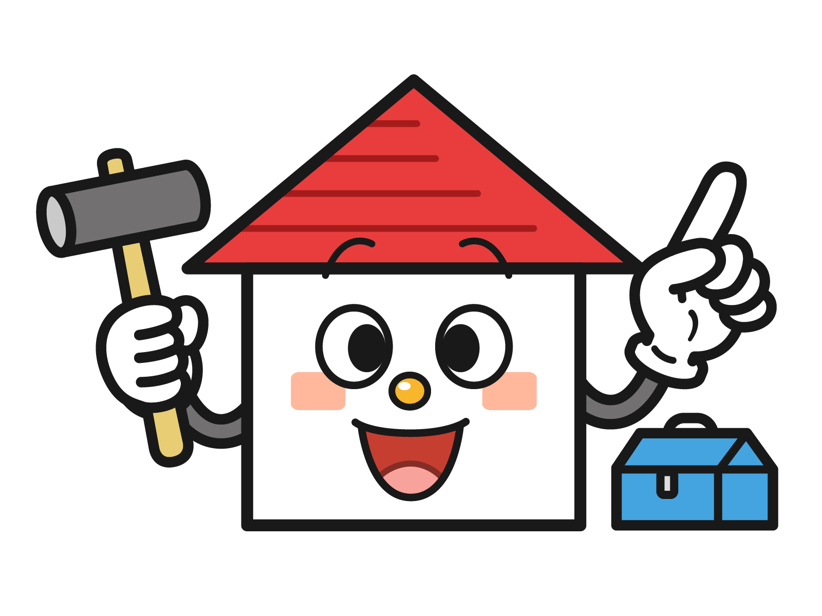 ニコニコした家のイラスト