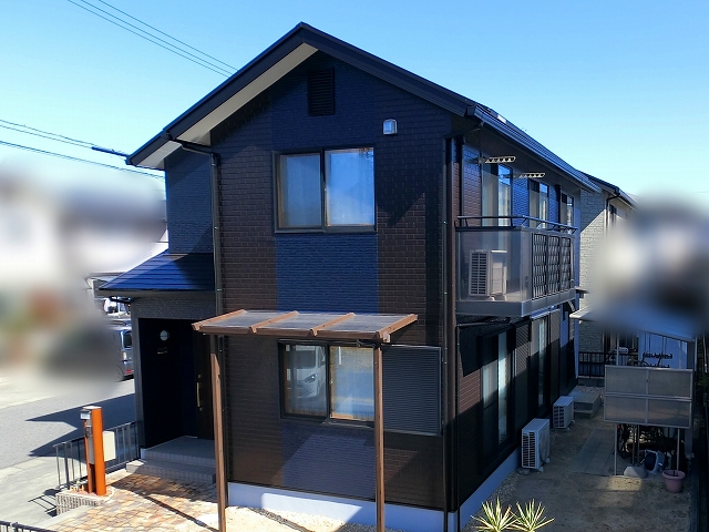 倉敷市児島　屋根外壁塗装施工後　完成の全景