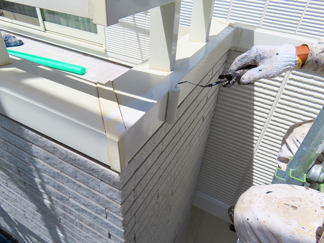 バルコニー手摺の塗装