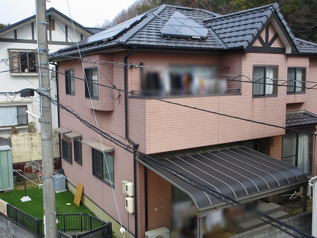 外壁塗装　施工前全景